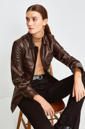 Karen Millen Leather belted Safari Jacket