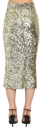 Dolce & Gabbana High Waist Sequined Pencil Midi Skirt