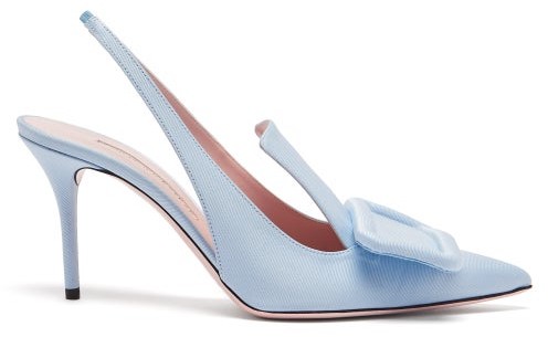 light blue slingback shoes