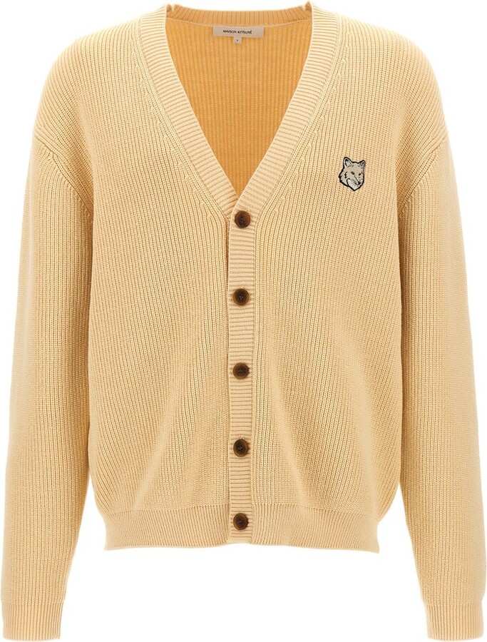 MAISON KITSUNÉ Fox Head Embroidered Knitted Cardigan