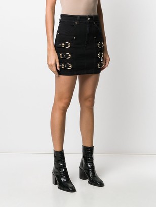 Versace Jeans Couture Buckle-Embellished Mini Skirt