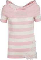 Thumbnail for your product : Blugirl Striped Applique Lace Top