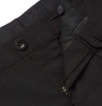 Mr P. - Black Cropped Stretch Wool-blend Trousers - Black