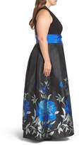 Thumbnail for your product : Eliza J Jersey & Floral Jacquard Ballgown