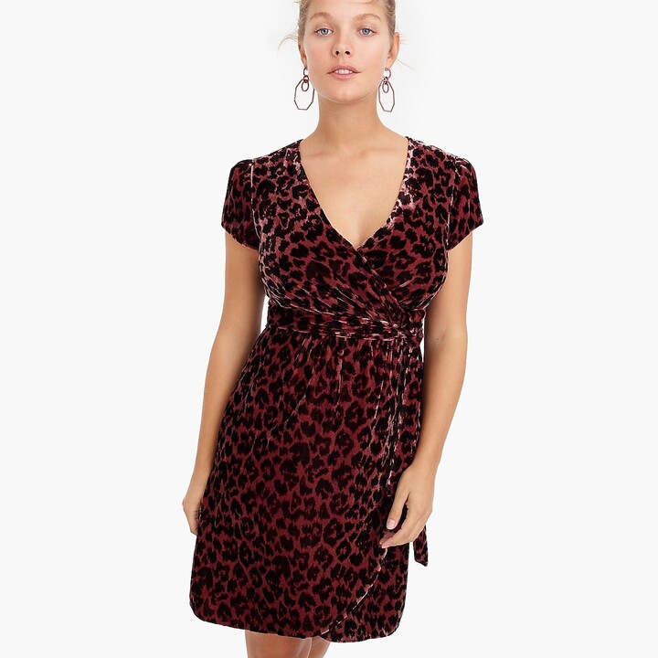 j crew leopard wrap dress