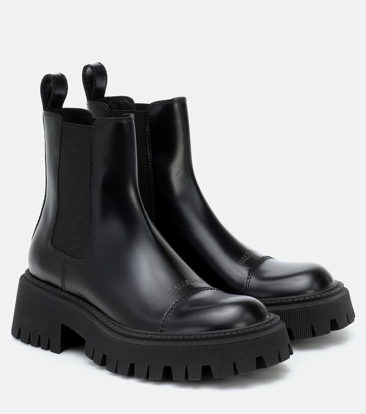 Balenciaga Tractor leather Chelsea boots - ShopStyle