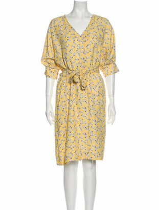 Givenchy Floral Print Knee-Length Dress Yellow