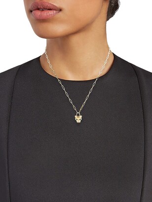 Effy 14K Yellow Gold, Emerald & Diamond Panther Pendant Necklace