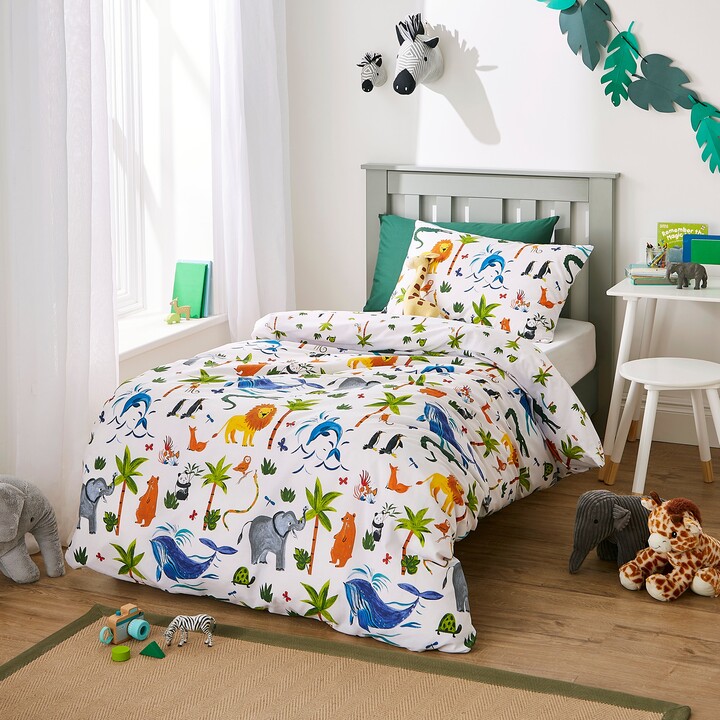 Dunelm Animals of the World Duvet Cover and Pillowcase Set