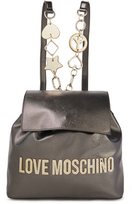 Love Moschino Logo-appliqued Faux Textured-leather Backpack