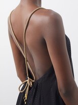 Thumbnail for your product : ZEUS + DIONE Themis Embroidered Silk-blend Dress - Black