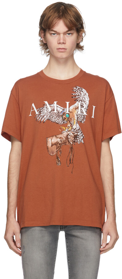 Amiri Orange Falcon T-Shirt - ShopStyle