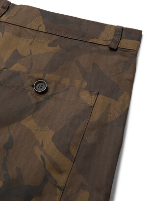 Oliver Spencer Judo Tapered Camouflage-Print Herringbone Cotton-Twill Cargo Trousers - Men - Brown - S