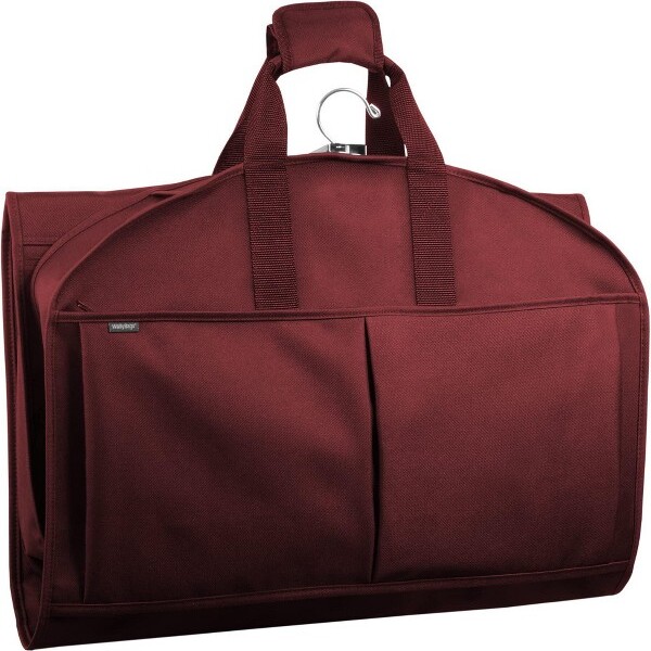 Wally Bags 48"DeluxeTri-FoldTravelGarmentBagwiththreepocketsinRed
