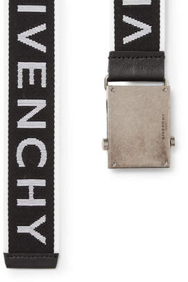 Givenchy 3.5cm Leather-Trimmed Logo-Jacquard Webbing Belt