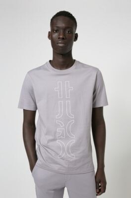 HUGO BOSS Organic-cotton T-shirt with cropped logo