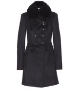 Thumbnail for your product : Burberry Sandbeck wool and cashmere-blend coat with detachable fox fur collar
