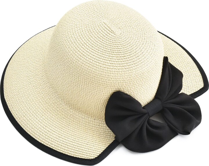 Somaler Sun Hats for Women Wide Brim Straw Beach Hat UV UPF 50
