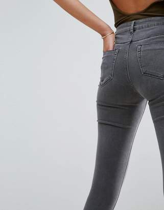 ASOS DESIGN RIDLEY High Waist Skinny Jeans in Slated Gray