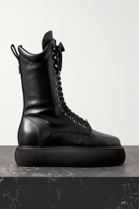 ATTICO Selene Leather Platform Ankle Boots
