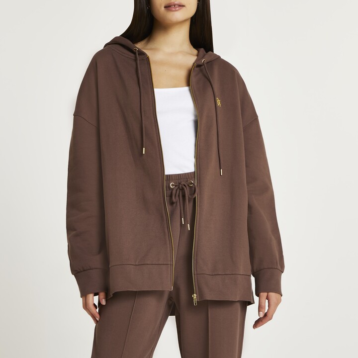 light brown zip up moletom com capuz