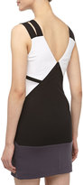 Thumbnail for your product : Jay Godfrey Geometric Colorblock Cocktail Dress, White/Black/Charcoal