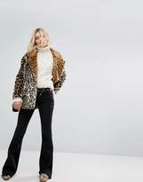 Thumbnail for your product : Maison Scotch Leopard Faux Fur Coat