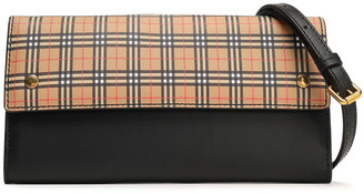 Burberry Checked Canvas And Leather Continental Wallet