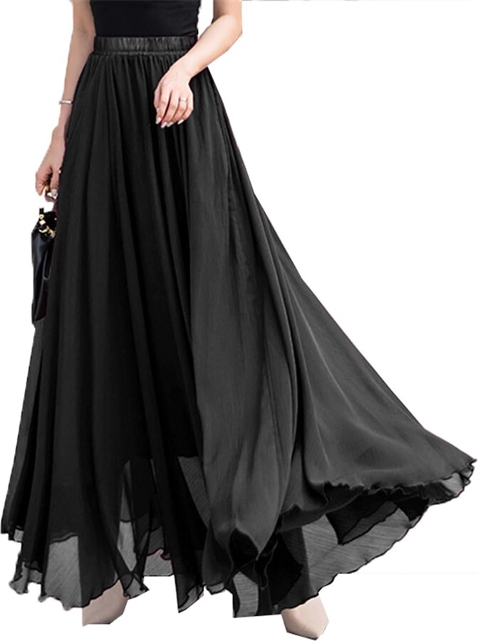 New Belly Dance Costume Skirt One Side Split Chiffon Big Skirt/Dress 11 Colors E - Foto 4