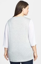 Thumbnail for your product : DKNY DKNYC Boxy Metallic Top with Chiffon Sleeves (Plus Size)