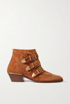 Thumbnail for your product : Chloé Susanna Suede Studded Ankle Boots - Brown