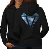 Thumbnail for your product : Wellcoda Abstract Diamond Womens Hoodie, Elegant Design on the Back Side M