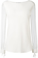 Max Mara - sheer sleeve blouse - women - Soie/Lin/Spandex/Elasthanne/Viscose - M