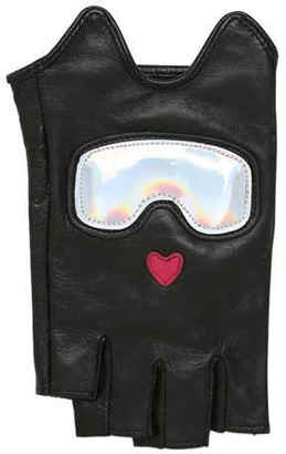 Karl Lagerfeld Paris Ski Holiday Leather Fingerless Gloves