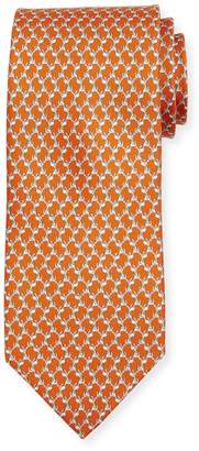 Ferragamo Dog-Print Silk Twill Tie