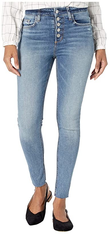 exposed button fly jeans womens