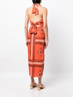 Johanna Ortiz Quipu Knots tropical-print midi-dress