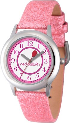 Girl' Red Balloon Stainle Steel Watch - Pink