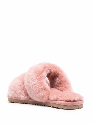 Mou Stripes shearling slippers