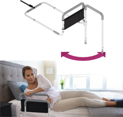 HealthCraft Smart-Rail: Dual Position Bed Rail, Pivoting Side Rail For Seniors Safety