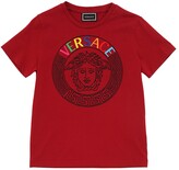 Thumbnail for your product : Versace Logo Embroidered Cotton Jersey T-Shirt