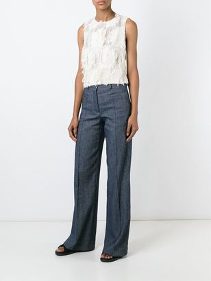 Erika Cavallini - wide leg trousers - women - Cotton/Linen/Flax/Spandex/Elastane - 40