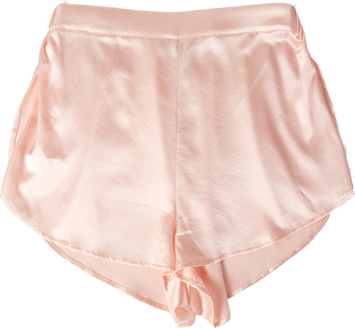 Soft Strokes Silk Pure Mulberry Silk Petal Shorts, Mid-Waist, Silk Charmeuse Pink