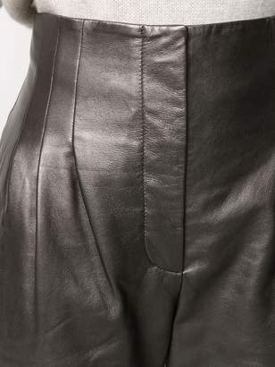 Alberta Ferretti high waisted leather trousers
