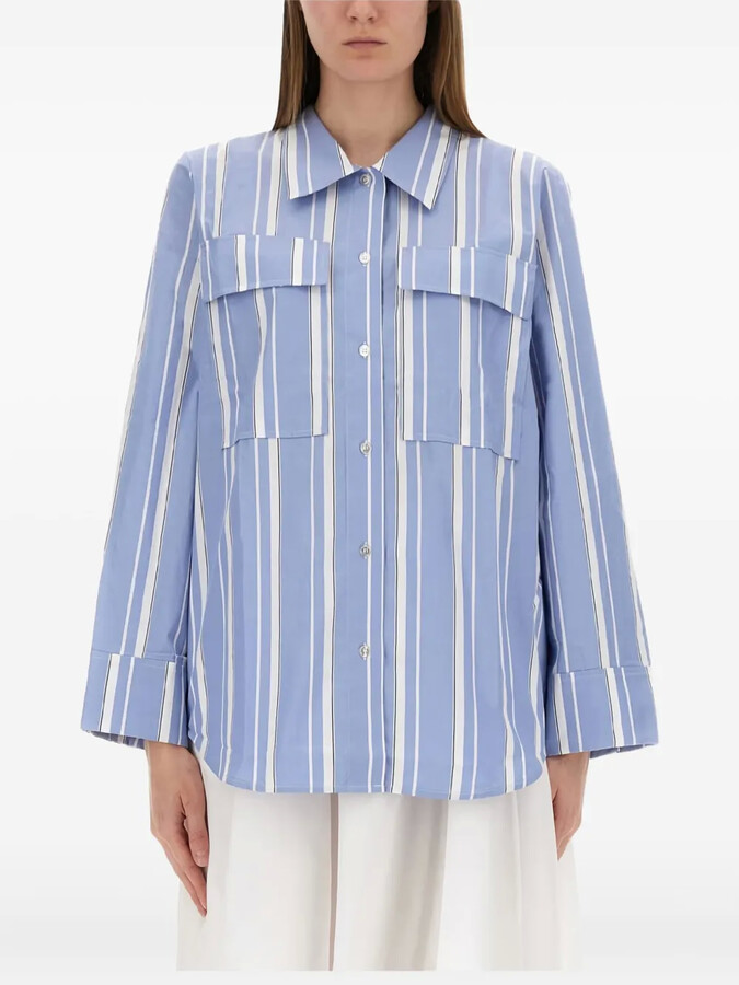 Baum und Pferdgarten Striped-Pattern Pocket Shirt