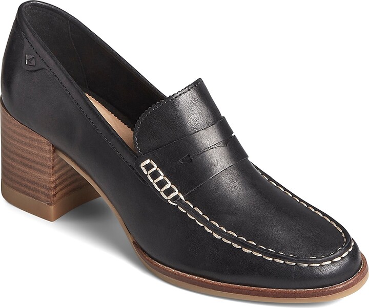 sperry seaport penny loafer black patent