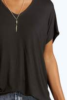 Thumbnail for your product : boohoo Lily Basic Jersey V Neck Oversized Tee