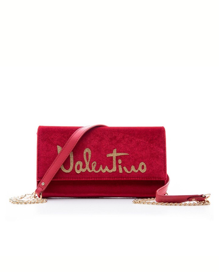 red velvet clutch bolsa