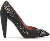 Thumbnail for your product : RED Valentino Embellished Leather Pumps