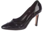 Thumbnail for your product : Manolo Blahnik Patent Leather Round-Toe Pumps